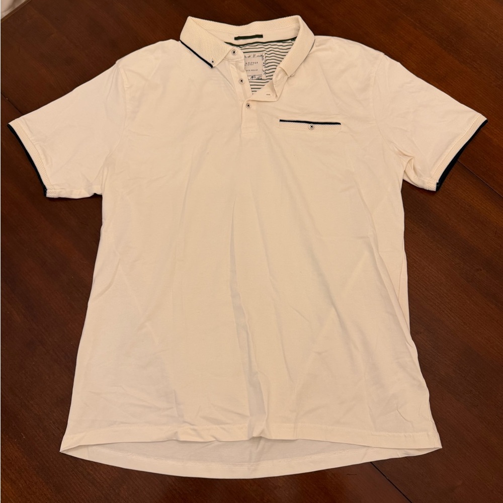 Ricky Singh Denim & Flower Men’s White Short Sleeve Polo Size XL